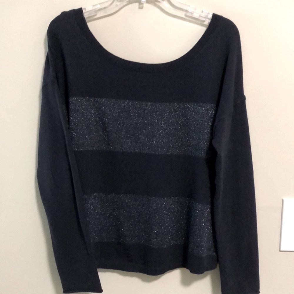 Banana Republic Sweater Lurex Pullover Black SZ M
